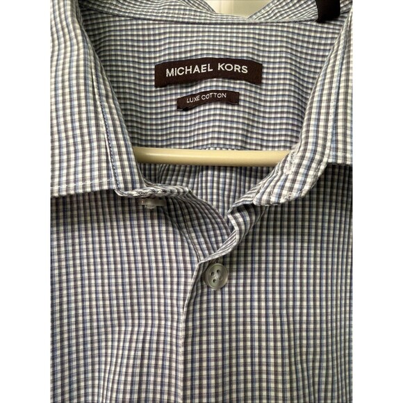 NWOT Michael Kors Mens Button-up Shirt Long Sleeve Grey 100% Cotton 18 1/2 34/35 - Picture 8 of 8